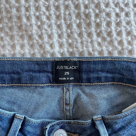 Just Black Skinny Distressed Mid Wash Cotton Blend Jeans Size 25 - Picture 6 of 9